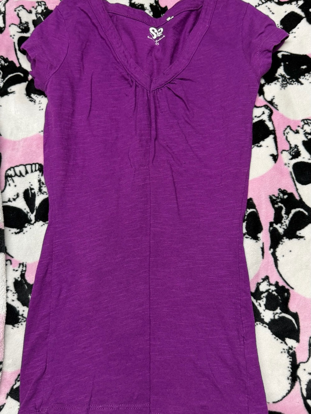 SO Purple V-Neck Short Sleeve Tee